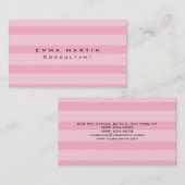 Original Pink Streifen Feminine Einzigartige Moder Visitenkarte (Vorne/Hinten)