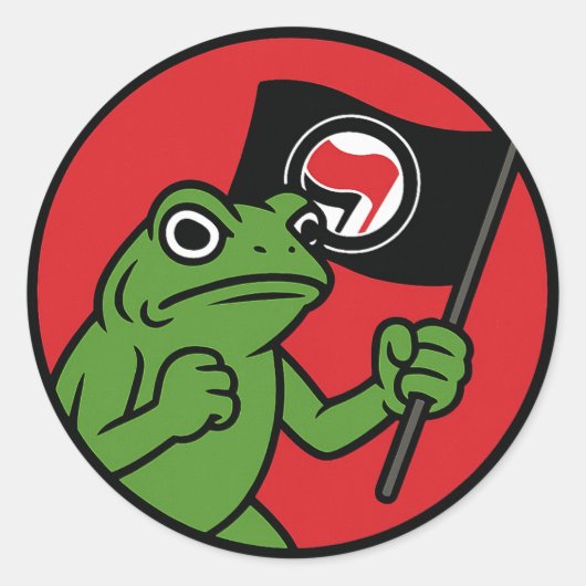 Original Portland Frog Sticker Decal: Anti Fascist (Vorderseite)