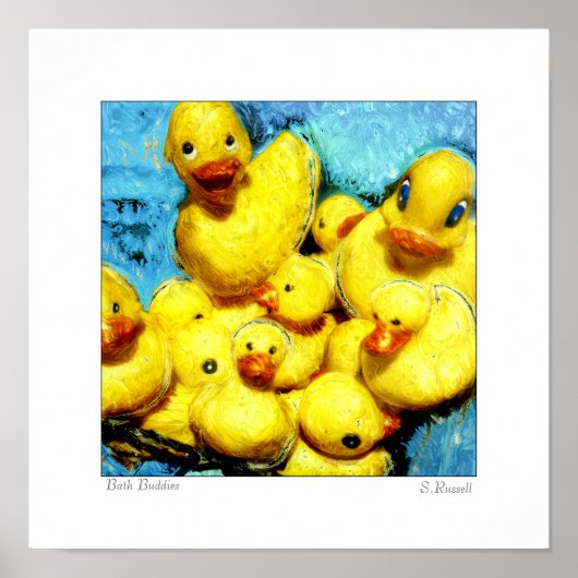 Original Print von Sandra L Russell "Bath Buddies" Poster (Vorne)