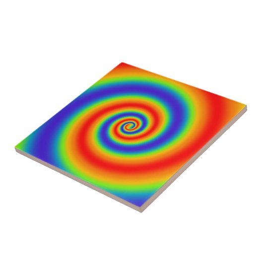 Original Rainbow Gradient farbenfroher Spiraleffek Fliese (Seite)