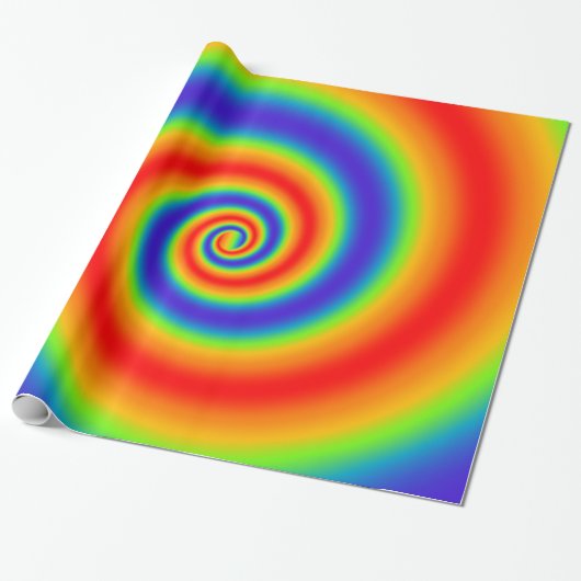 Original Rainbow Gradient farbenfroher Spiraleffek Geschenkpapier (Ungerollt)