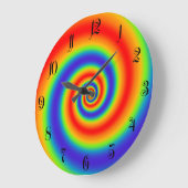 Original Rainbow Gradient farbenfroher Spiraleffek Große Wanduhr (Winkel)