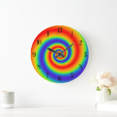 Original Rainbow Gradient farbenfroher Spiraleffek Große Wanduhr (Zuhause)
