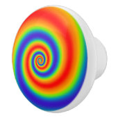Original Rainbow Gradient farbenfroher Spiraleffek Keramikknauf (Rechts)
