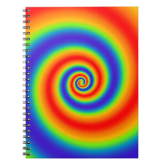 Original Rainbow Gradient farbenfroher Spiraleffek Notizblock (Vorderseite)