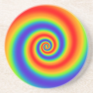 Original Rainbow Gradient farbenfroher Spiraleffek Sandstein Untersetzer