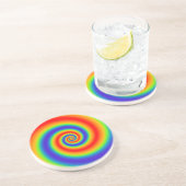 Original Rainbow Gradient farbenfroher Spiraleffek Sandstein Untersetzer (Seite)