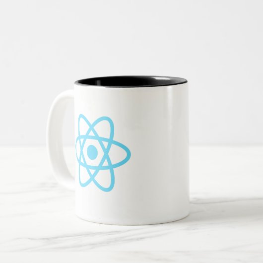 Original React js Entwickler Zweifarbige Tasse (Vorderseite Links)