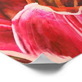 Original Red Lilie Watercolor Canvas Print Design Poster (Ecke)