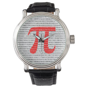 Original red number pi day mathematical symbol armbanduhr