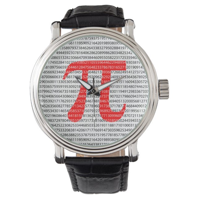 Original red number pi day mathematical symbol armbanduhr (Vorderseite)