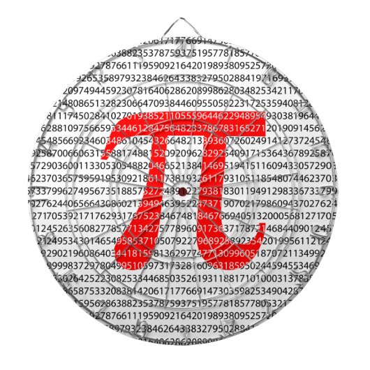 Original red number pi day mathematical symbol dartscheibe (vorne)