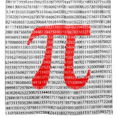 Original red number pi day mathematical symbol duschvorhang (Vorderseite)
