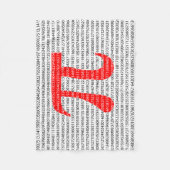 Original red number pi day mathematical symbol fleecedecke (Vorderseite)