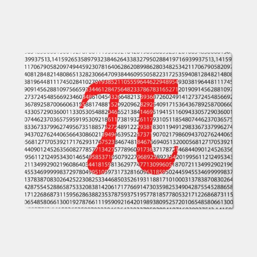 Original red number pi day mathematical symbol fußmatte (Vorderseite)