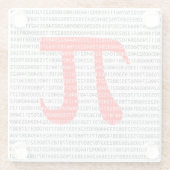 Original red number pi day mathematical symbol glasuntersetzer (Rückseite)