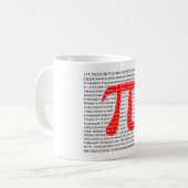 Original red number pi day mathematical symbol kaffeetasse (Vorderseite Links)