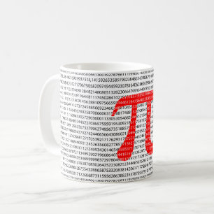 Original red number pi day mathematical symbol kaffeetasse