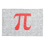 Original red number pi day mathematical symbol kissenbezug (Rückseite)