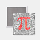 Original red number pi day mathematical symbol magnet (Vorderseite/Rückseite)