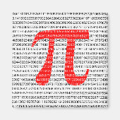 Original red number pi day mathematical symbol magnet (Vorne)