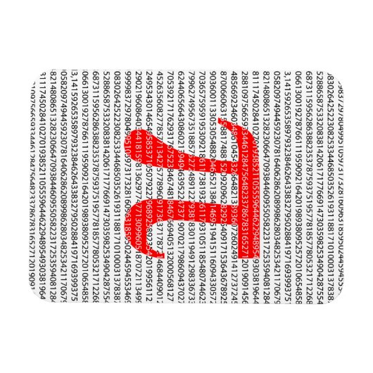 Original red number pi day mathematical symbol magnet (Horizontal)