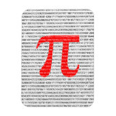 Original red number pi day mathematical symbol magnet (Vertikal)