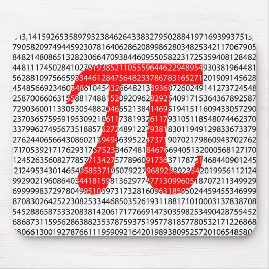 Original red number pi day mathematical symbol mousepad (Vorne)