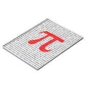 Original red number pi day mathematical symbol notizblock (Linke Seite)