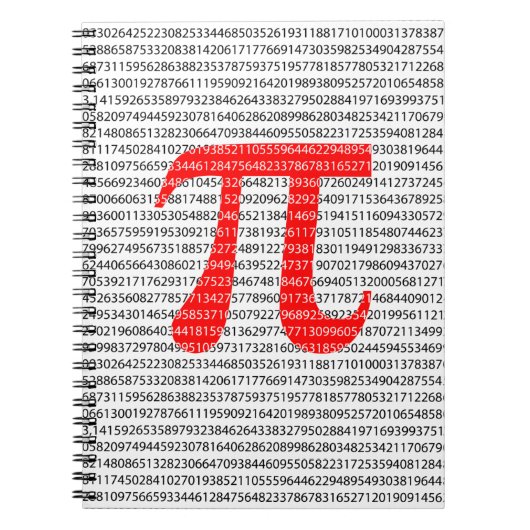 Original red number pi day mathematical symbol notizblock (Vorderseite)