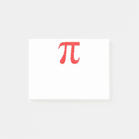 Original red number pi day mathematical symbol post-it klebezettel (Vorderseite)