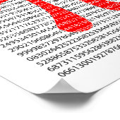 Original red number pi day mathematical symbol poster (Ecke)