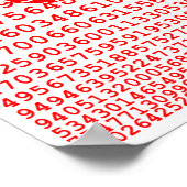 Original red number pi day mathematical symbol poster (Ecke)