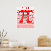Original red number pi day mathematical symbol poster (Küche)