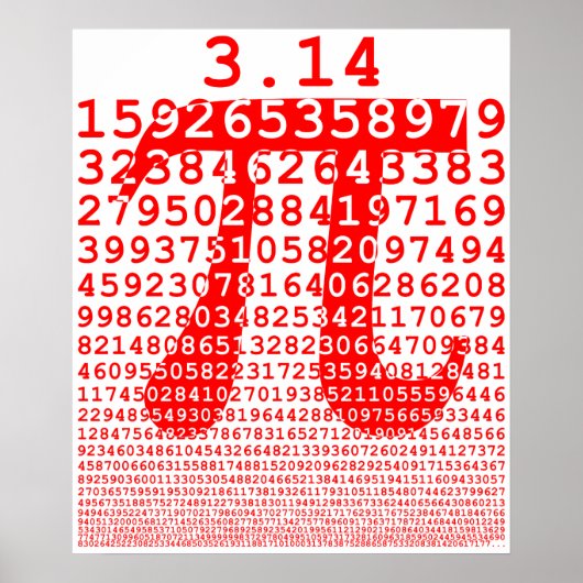 Original red number pi day mathematical symbol poster (Vorne)