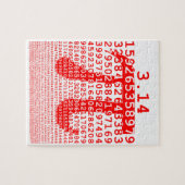 Original red number pi day mathematical symbol puzzle (Horizontal)