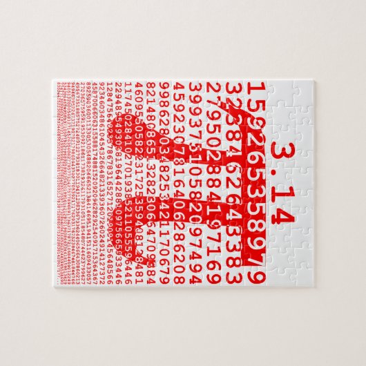 Original red number pi day mathematical symbol puzzle (Horizontal)