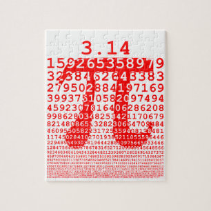 Original red number pi day mathematical symbol puzzle