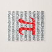 Original red number pi day mathematical symbol puzzle (Horizontal)