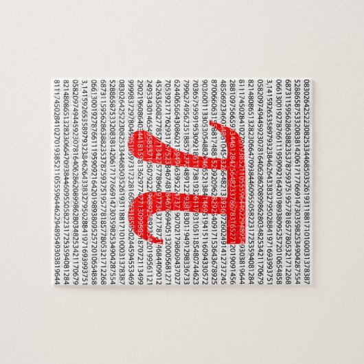 Original red number pi day mathematical symbol puzzle (Horizontal)
