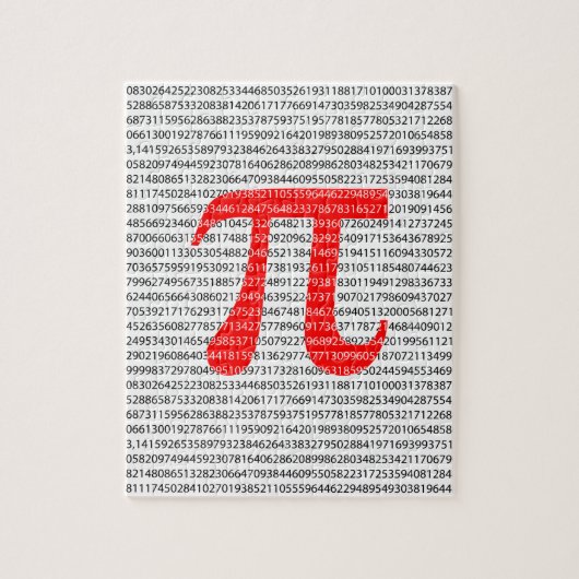 Original red number pi day mathematical symbol puzzle (Vertikal)
