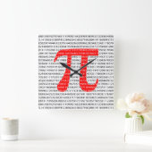 Original red number pi day mathematical symbol quadratische wanduhr (Zuhause)