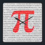 Original red number pi day mathematical symbol quadratische wanduhr<br><div class="desc">Original red number pi day mathematical symbol</div>