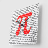Original red number pi day mathematical symbol quadratische wanduhr (Winkel)