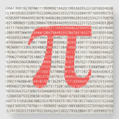 Original red number pi day mathematical symbol steinuntersetzer (Vorderseite)