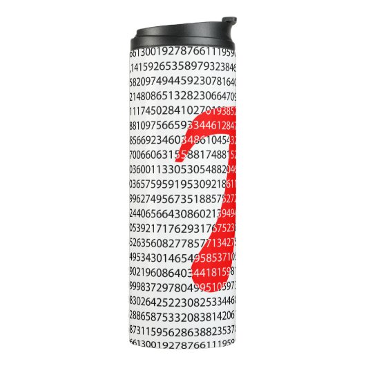 Original red number pi day mathematical symbol thermosbecher (Nach links gedreht)