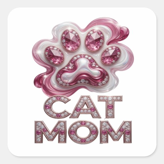 Original Rosa CAT MOM Geschenk Aufkleber (Vorderseite)