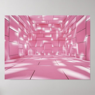 Original Rosa Hintergrund mit Licht und Schatten Poster