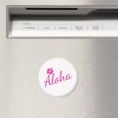 Original Rosa Textentwurf ALOHA und Blume Magnet (In Situ (Geschirrspüler))