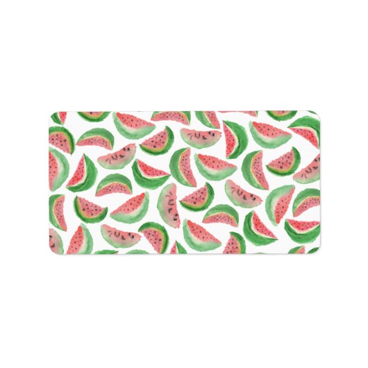 Original Rot-grüne Wasserfarbe trendy Wassermelone Adressaufkleber (Vorne)